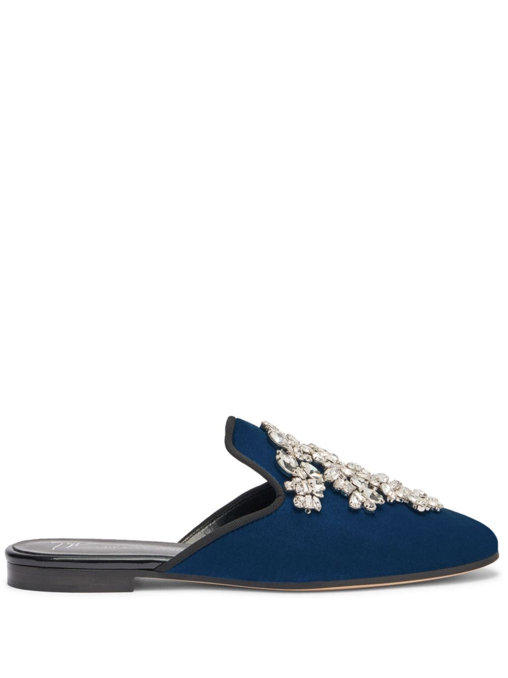 Giuseppe Zanotti Elsa crystal velvet mules - Blue von Giuseppe Zanotti