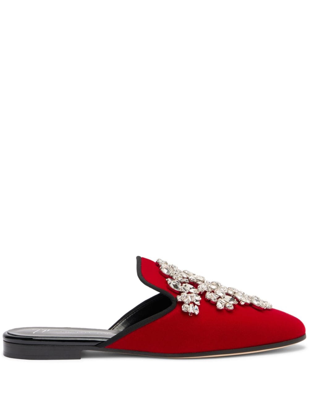 Giuseppe Zanotti Elsa crystal velvet mules - Red von Giuseppe Zanotti