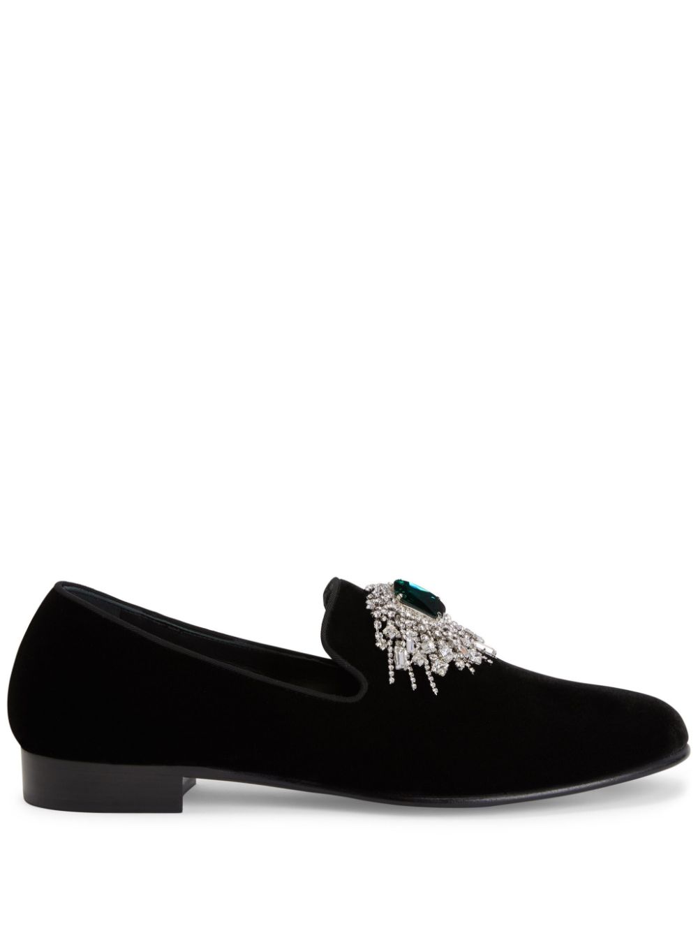 Giuseppe Zanotti Euphemiee velvet loafers - Black von Giuseppe Zanotti