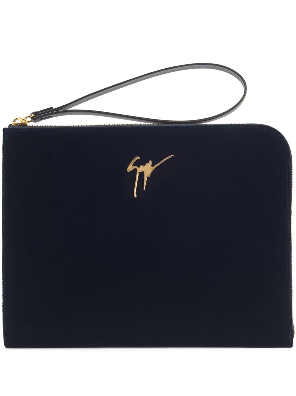 Giuseppe Zanotti Fabian logo-plaque clutch bag - Blue von Giuseppe Zanotti