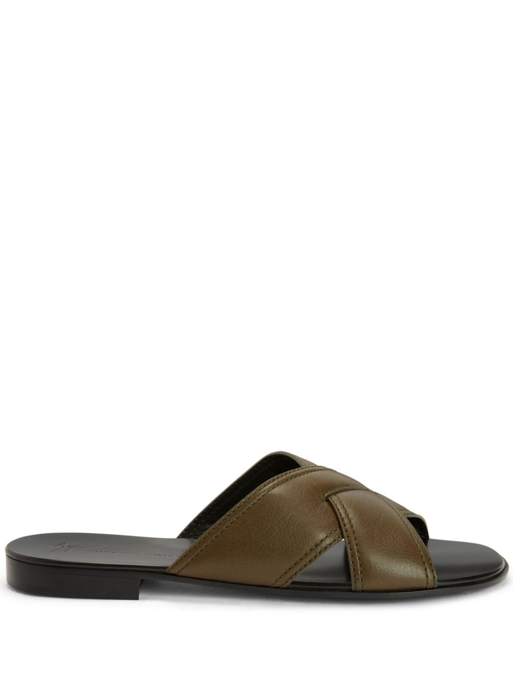 Giuseppe Zanotti Flavio leather slip-on sandals - Green von Giuseppe Zanotti