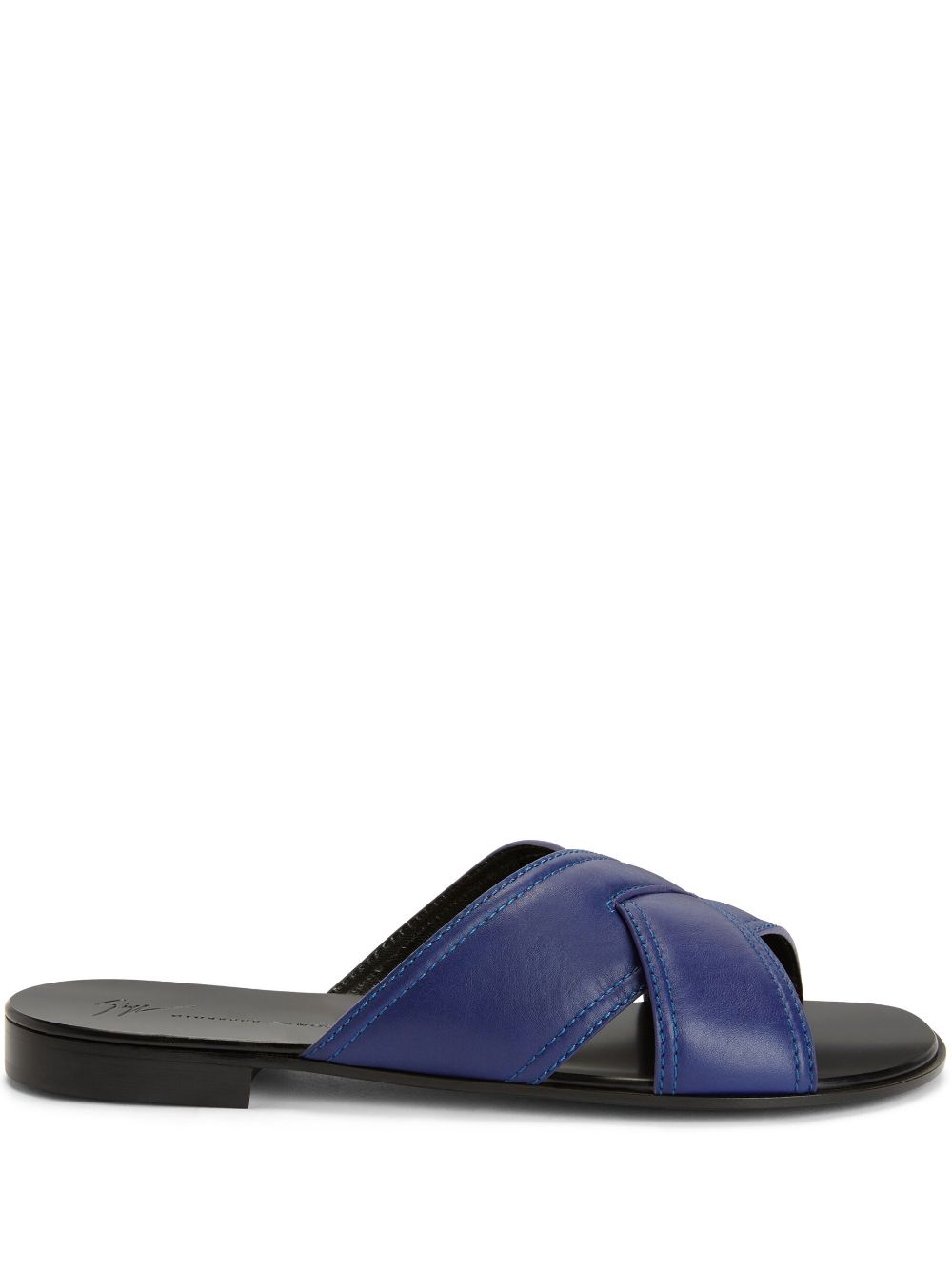 Giuseppe Zanotti Flavio slip-on leather sandals - Blue von Giuseppe Zanotti