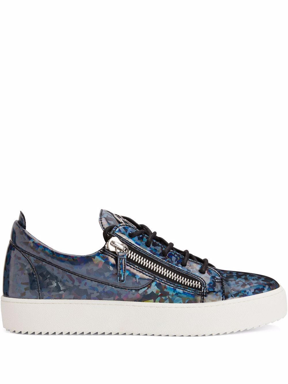 Giuseppe Zanotti Frankie foil low-top sneakers - Blue von Giuseppe Zanotti