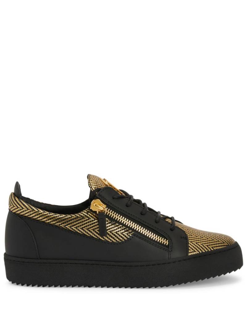 Giuseppe Zanotti Frankie metallic-finish sneakers - Black von Giuseppe Zanotti