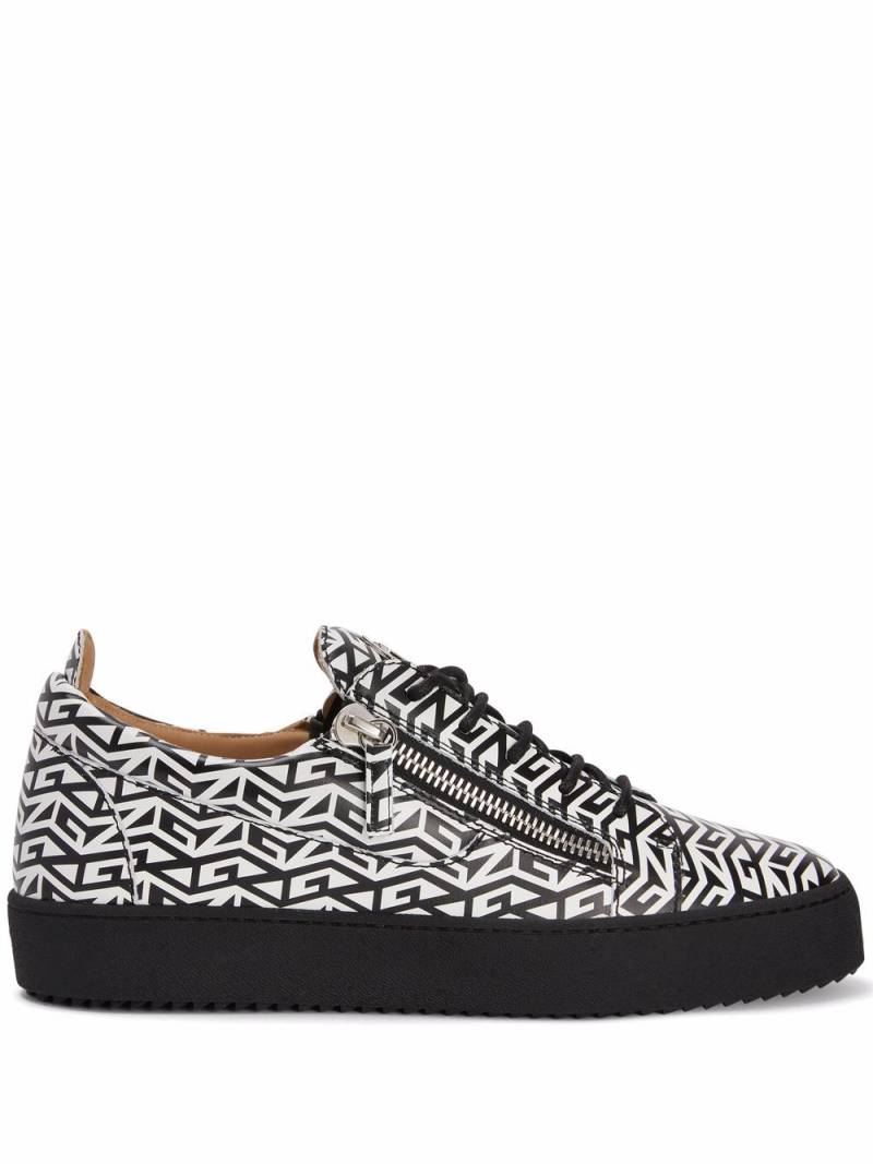 Giuseppe Zanotti Frankie monogram sneakers - Black von Giuseppe Zanotti