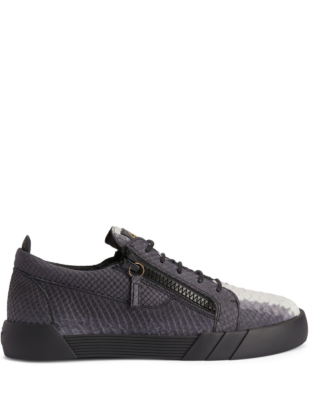 Giuseppe Zanotti Frankie python-embossed leather sneakers - Black von Giuseppe Zanotti