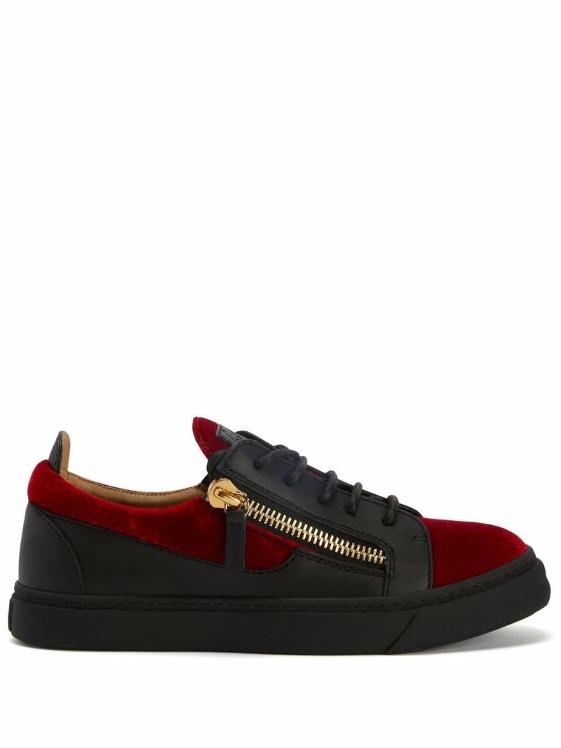 Giuseppe Zanotti Frankie velvet low-top trainers - Black von Giuseppe Zanotti