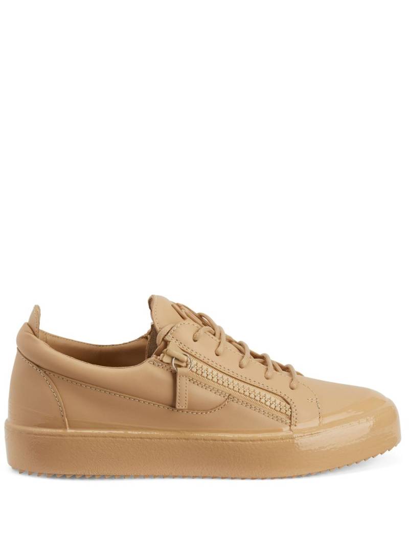 Giuseppe Zanotti Frankie zip-up leather sneakers - Neutrals von Giuseppe Zanotti