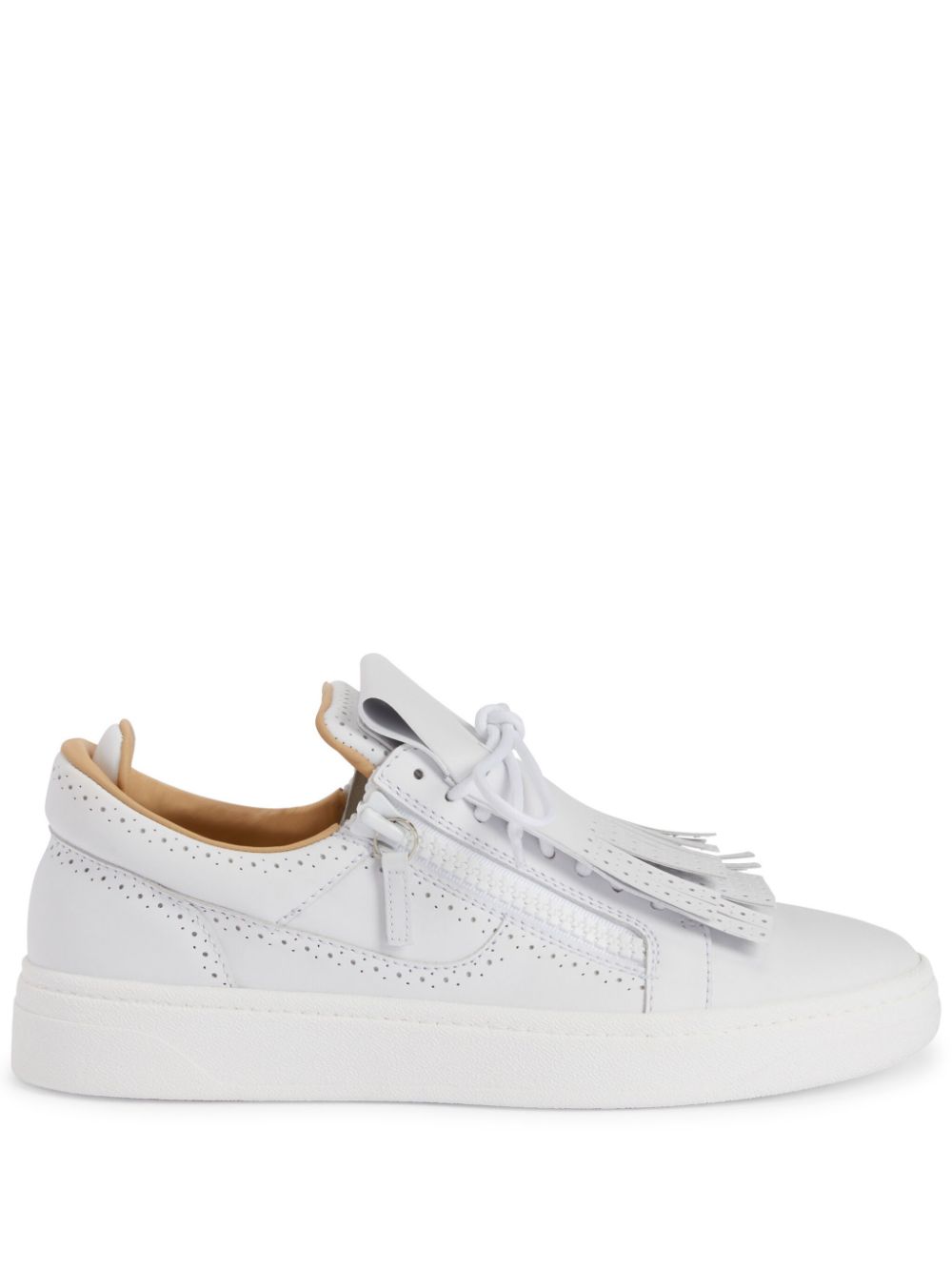 Giuseppe Zanotti GZ94 kiltie low-top leather trainers - White von Giuseppe Zanotti