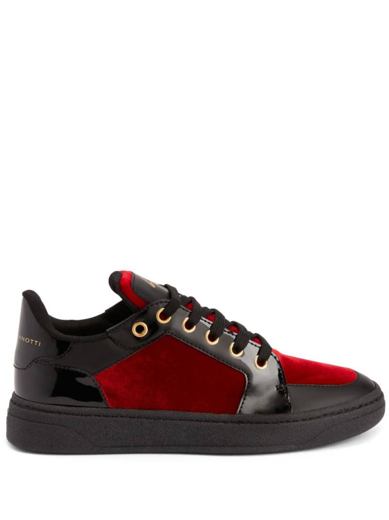 Giuseppe Zanotti GZ94 panelled velvet sneakers - Black von Giuseppe Zanotti