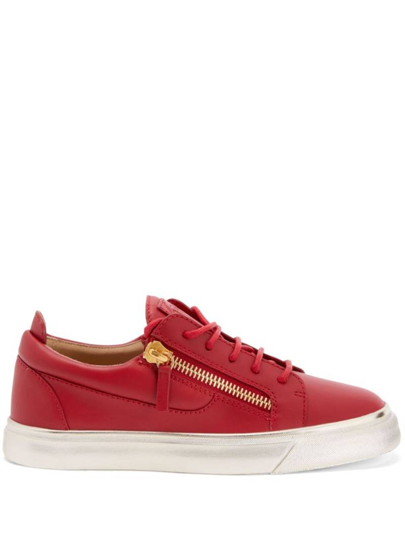 Giuseppe Zanotti Gail zip-fastening leather sneakers - Red von Giuseppe Zanotti