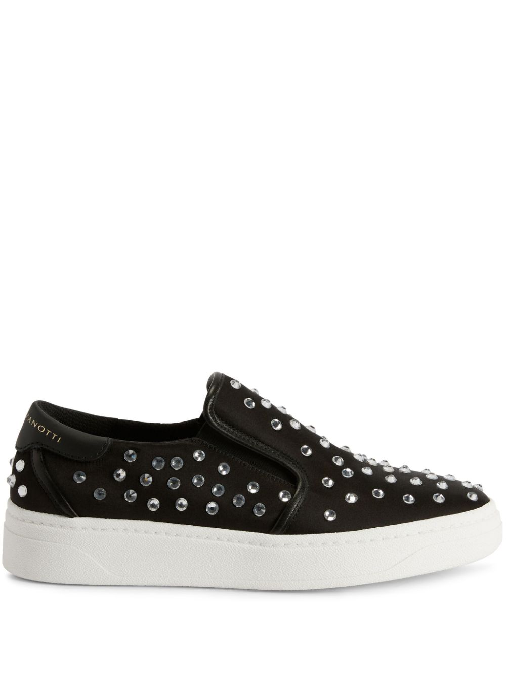 Giuseppe Zanotti Gz94 crystal-embellished satin sneakers - Black von Giuseppe Zanotti