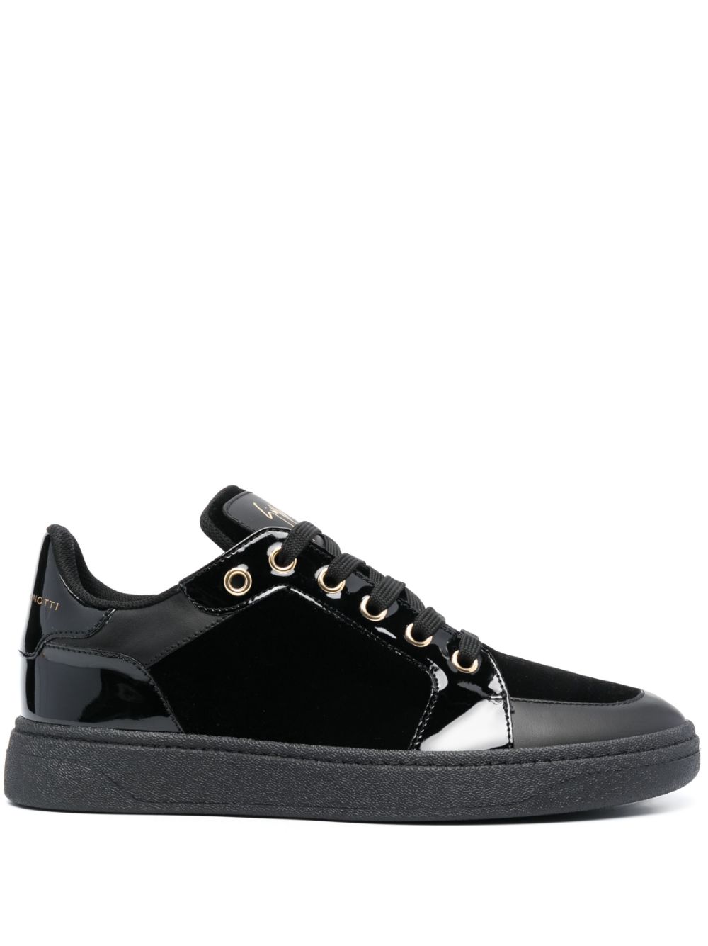 Giuseppe Zanotti Gz94 patent-finish leather sneakers - Black von Giuseppe Zanotti