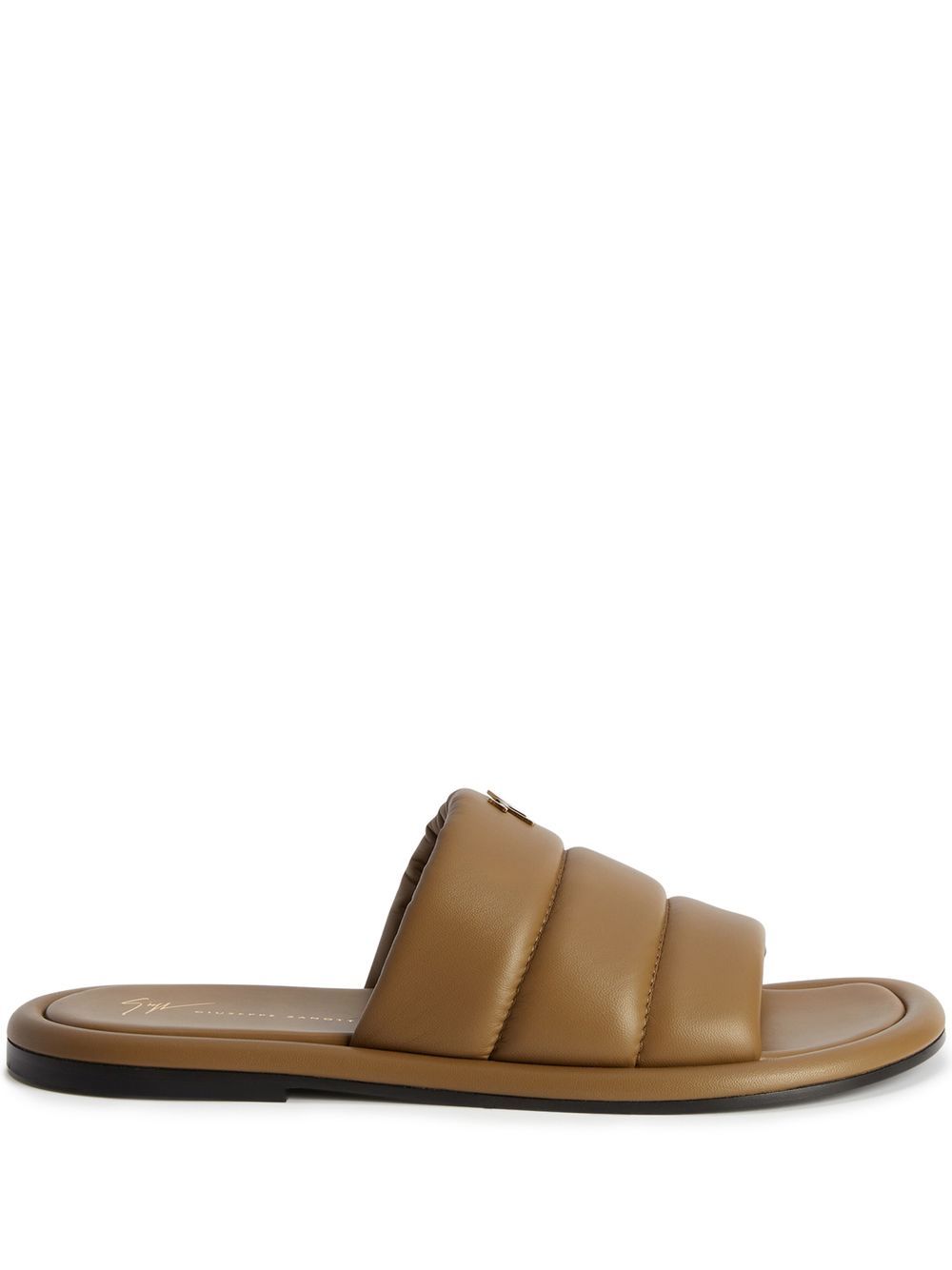 Giuseppe Zanotti Harmande quilted leather slides - Brown von Giuseppe Zanotti