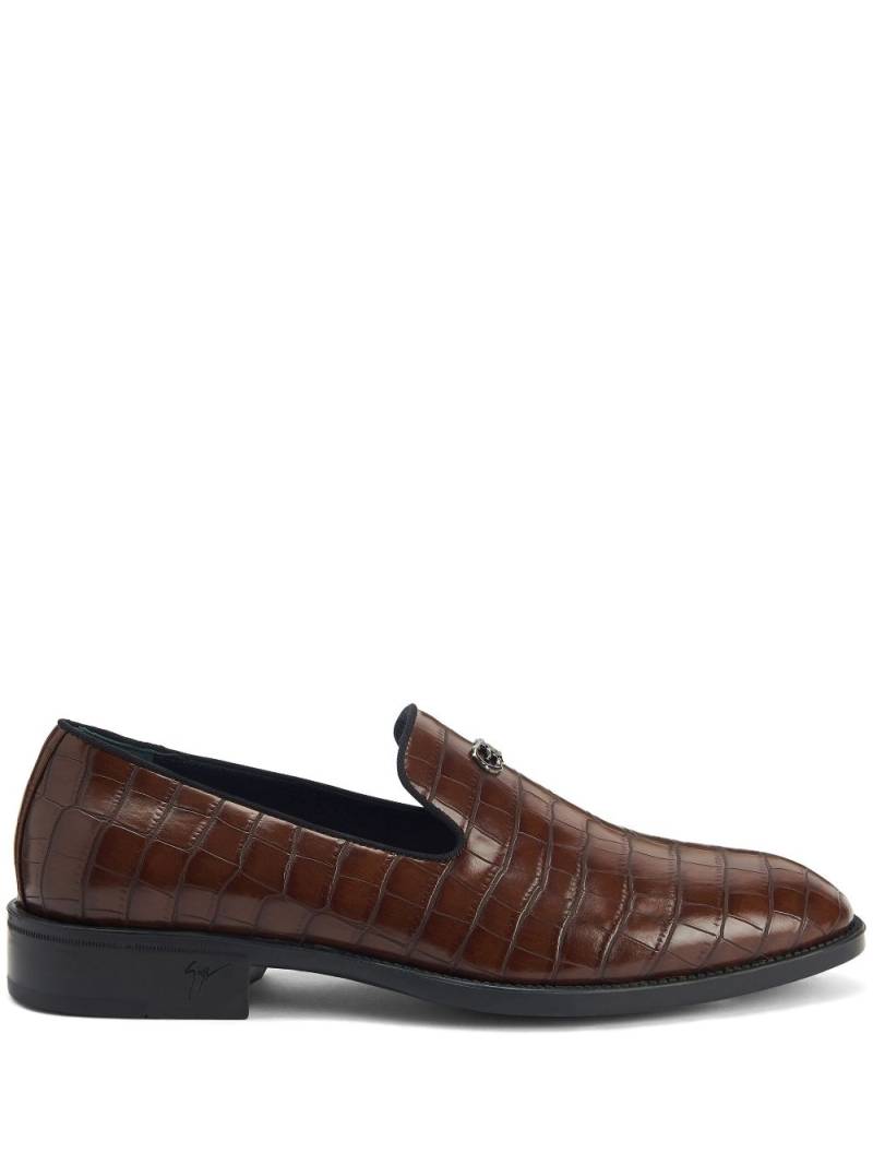 Giuseppe Zanotti Imrham crocodile-effect loafers - Brown von Giuseppe Zanotti