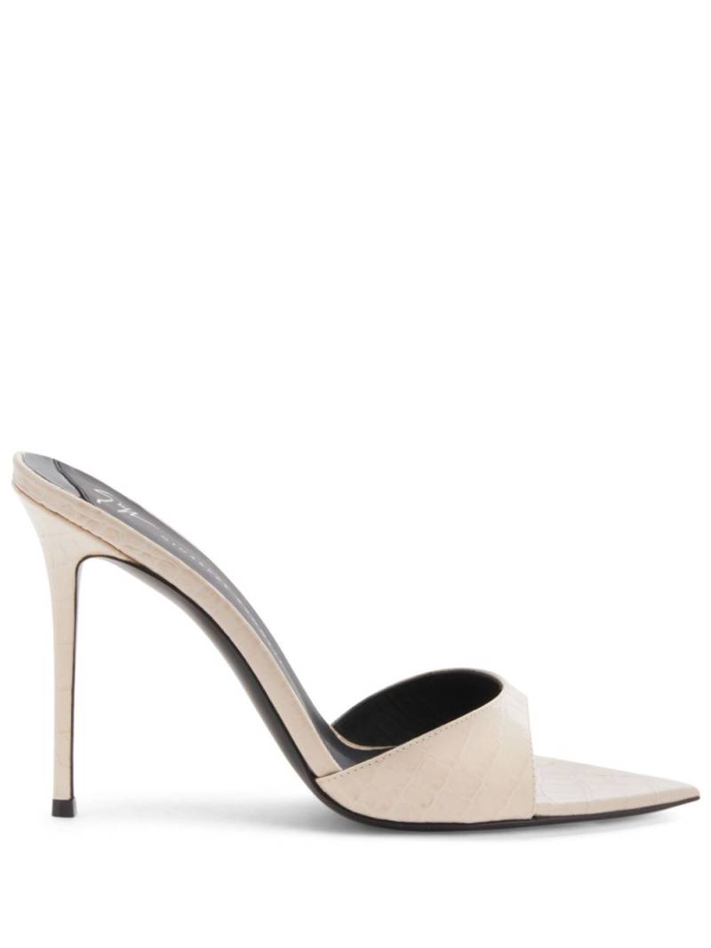 Giuseppe Zanotti Intriigo 105mm crocodile-effect leather mules - Neutrals von Giuseppe Zanotti