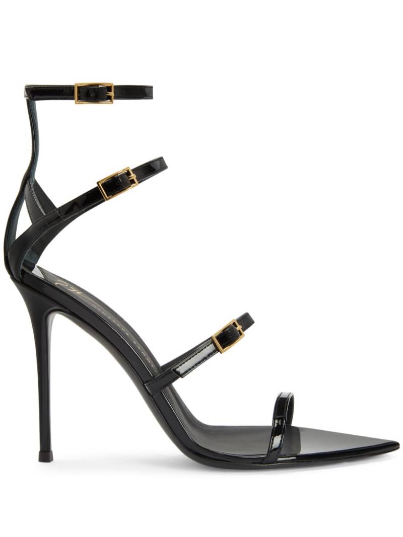 Giuseppe Zanotti Intriigo Abely 105mm patent-finish sandals - Black von Giuseppe Zanotti