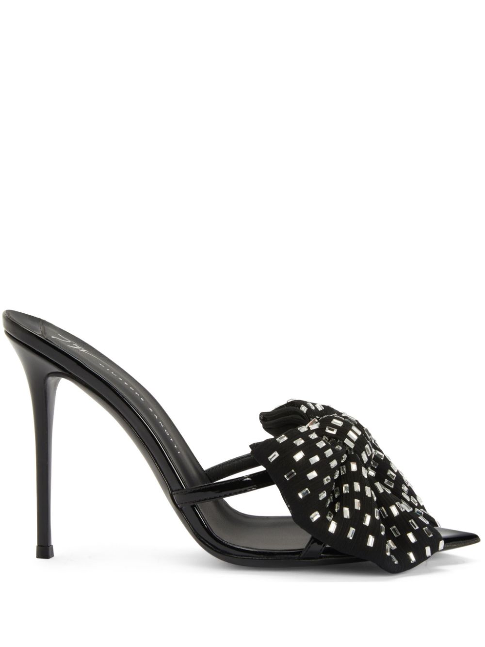 Giuseppe Zanotti Intriigo Alexandrine 90mm bow-appliqué mules - Black von Giuseppe Zanotti