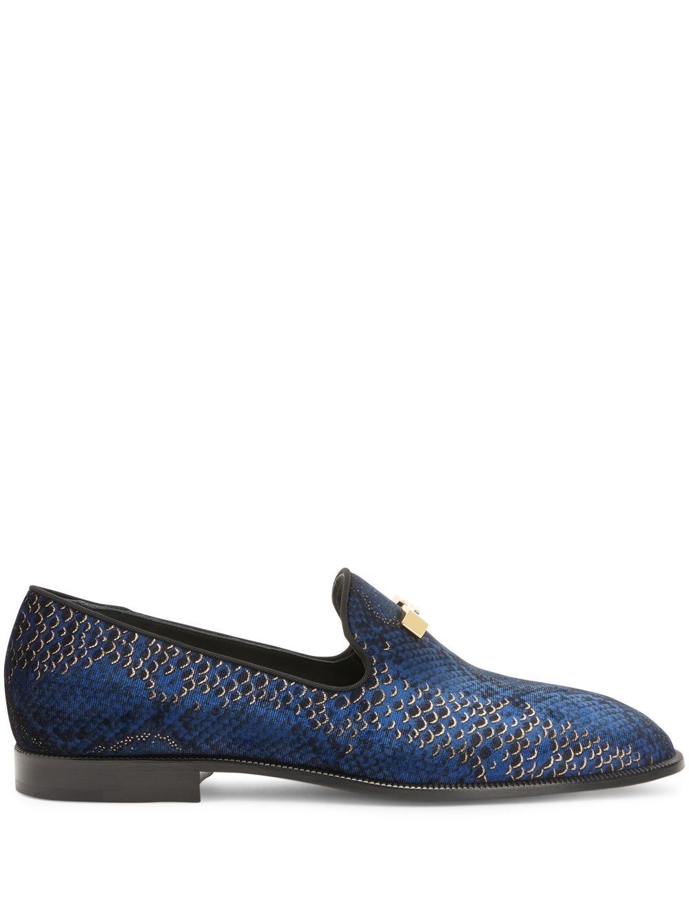 Giuseppe Zanotti Jareth snakeskin-print loafers - Blue von Giuseppe Zanotti