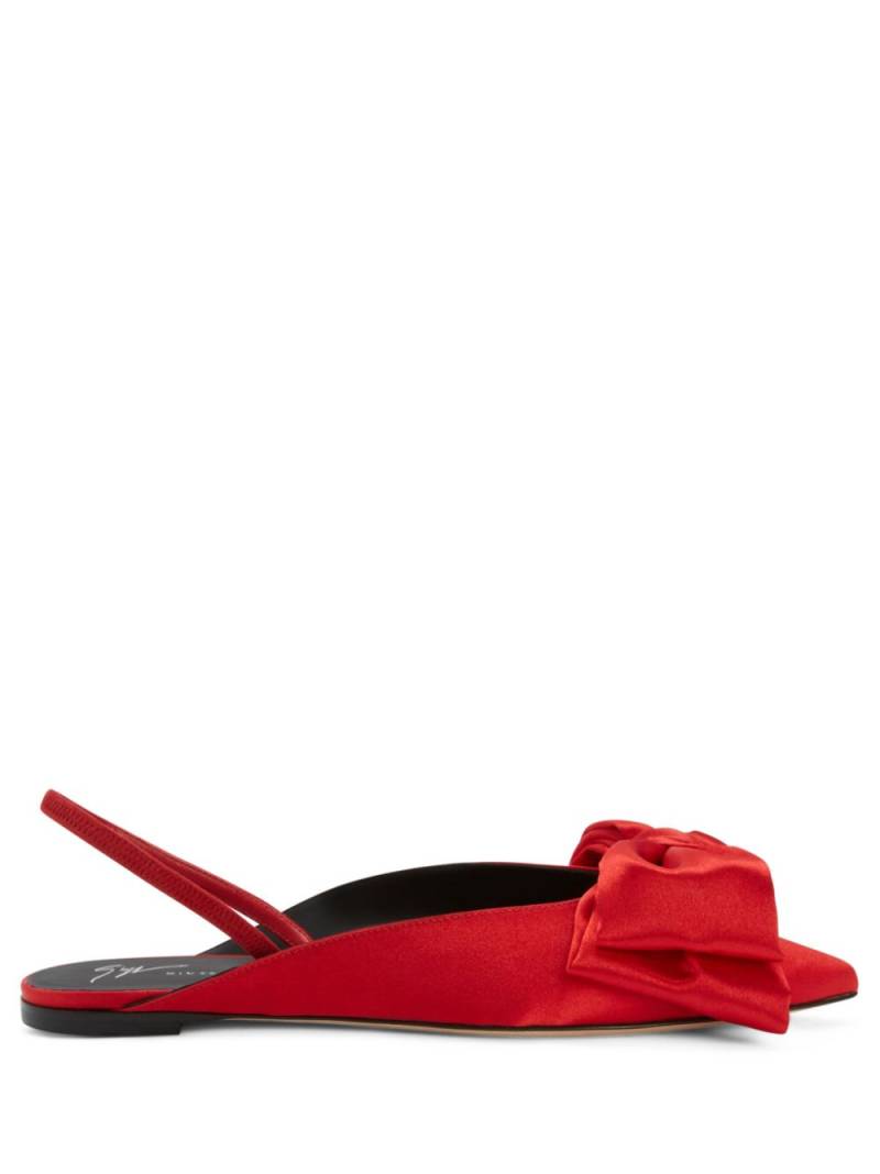 Giuseppe Zanotti Johanna bow-detail satin sandals - Red von Giuseppe Zanotti