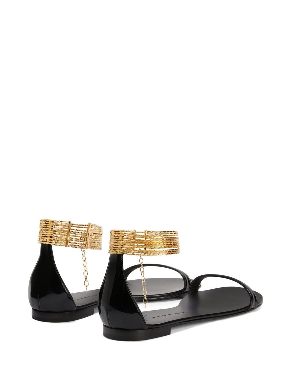 Giuseppe Zanotti Kay gold ankle-strap flat sandals - Black von Giuseppe Zanotti