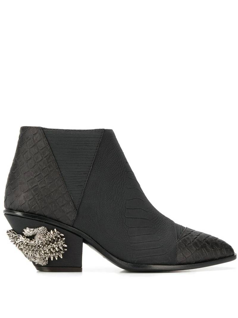 Giuseppe Zanotti Kevan alligator print ankle boots - Black von Giuseppe Zanotti