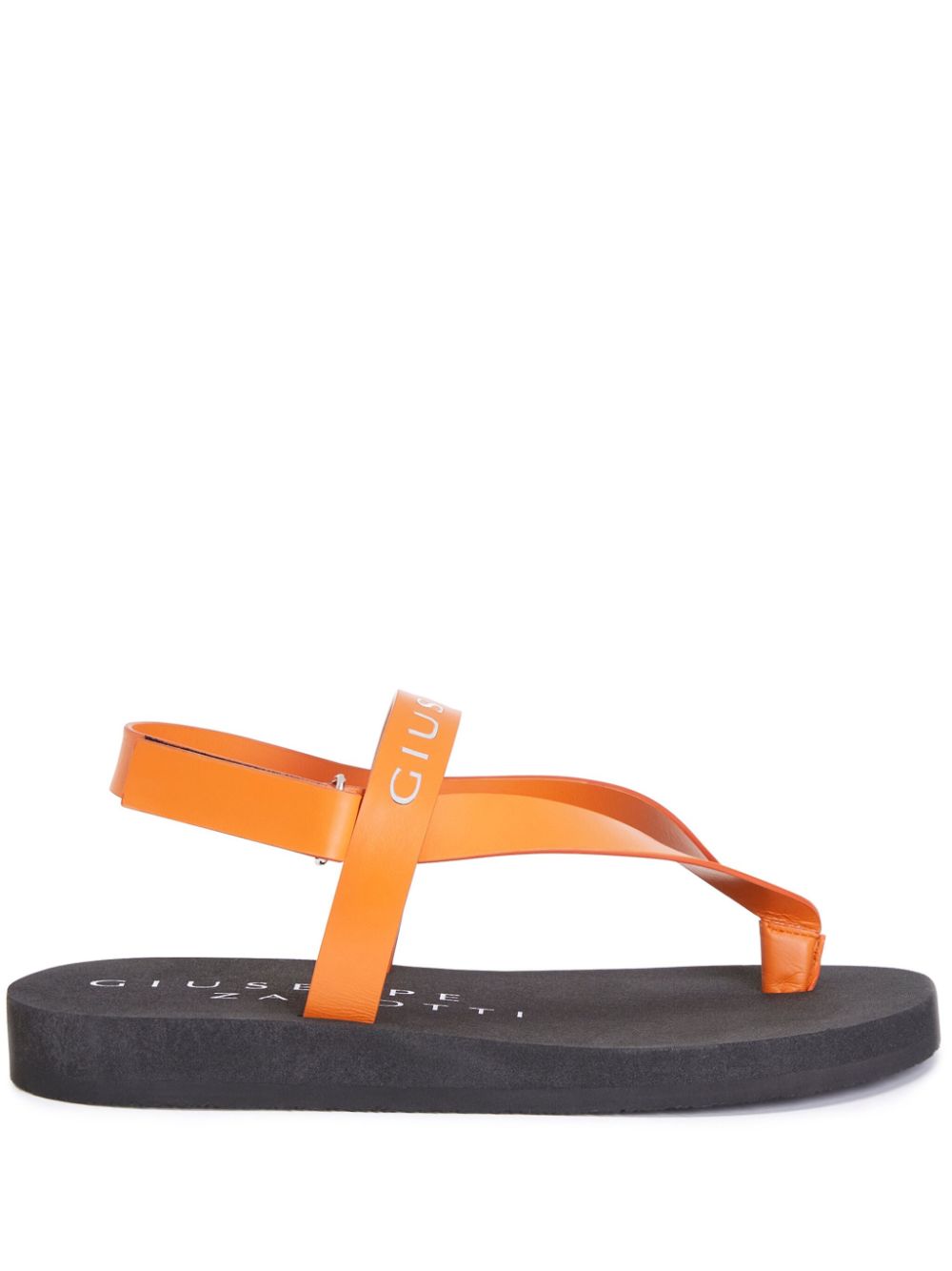 Giuseppe Zanotti Khais logo-embossed leather sandals - Orange von Giuseppe Zanotti