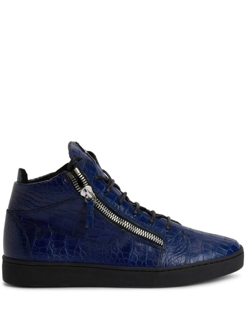 Giuseppe Zanotti Kriss crocodile-effect sneakers - Blue von Giuseppe Zanotti