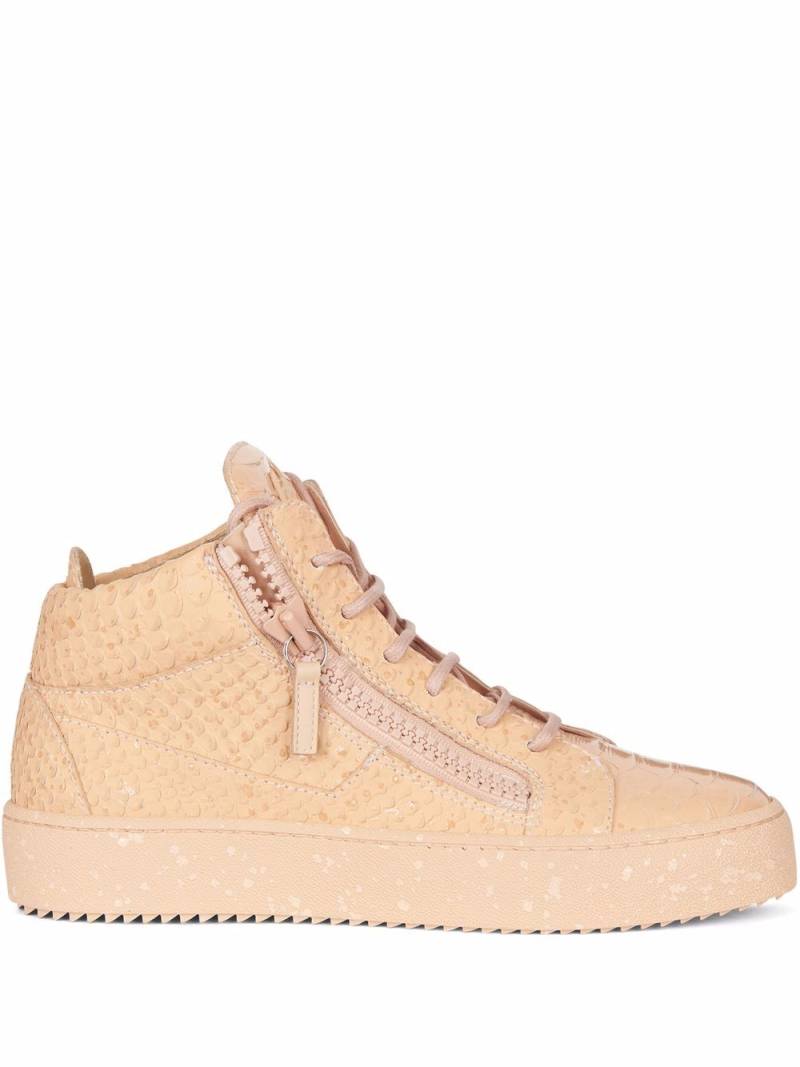 Giuseppe Zanotti Kriss python-print leather sneakers - Pink von Giuseppe Zanotti