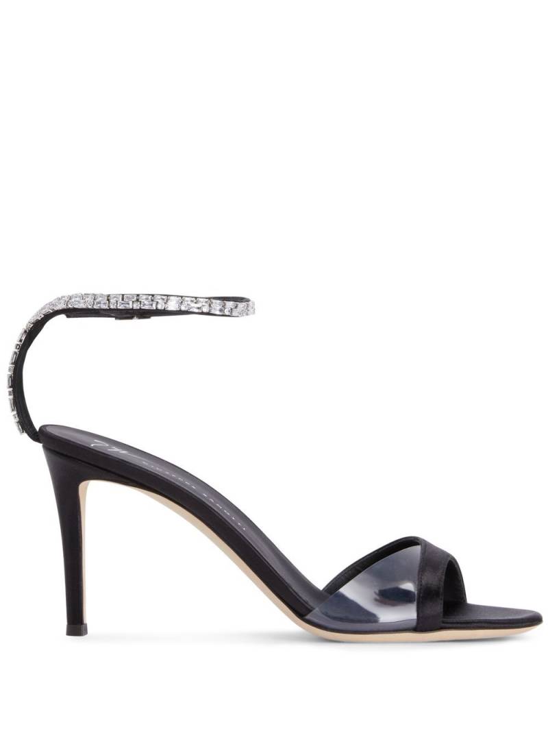 Giuseppe Zanotti Leeah Crystal satin sandals - Black von Giuseppe Zanotti