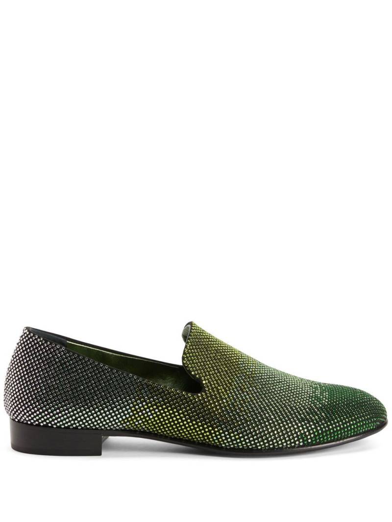 Giuseppe Zanotti Lewis rhinestone loafers - Green von Giuseppe Zanotti