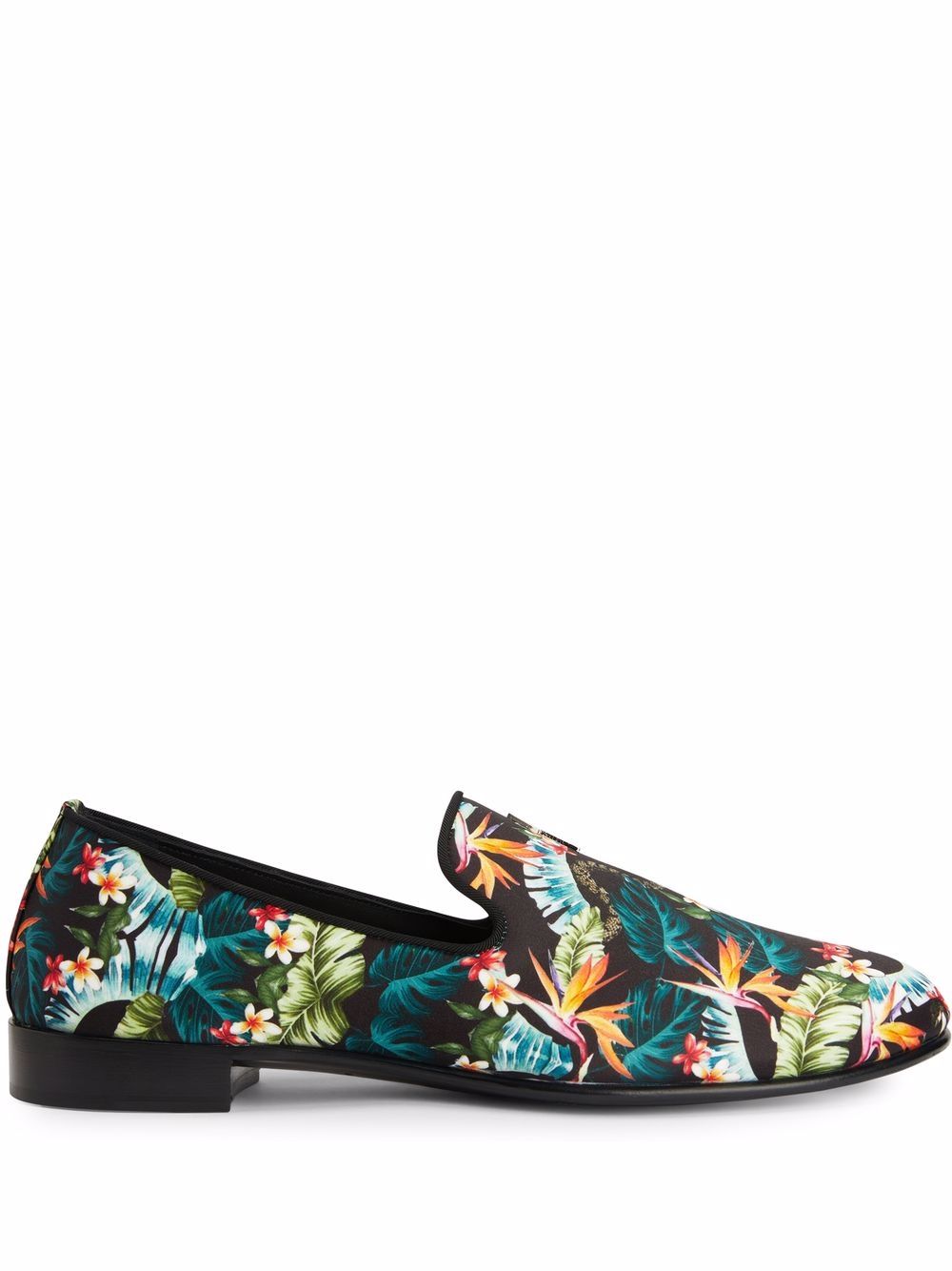 Giuseppe Zanotti Lewis tropical graphic-print loafers - Black von Giuseppe Zanotti