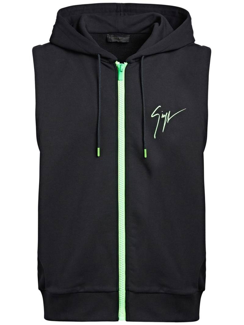 Giuseppe Zanotti Lr-41 logo-print sleeveless hoodie - Black von Giuseppe Zanotti