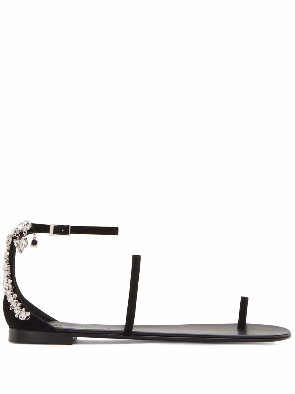 Giuseppe Zanotti Lynette crystal-trim suede sandals - Black von Giuseppe Zanotti