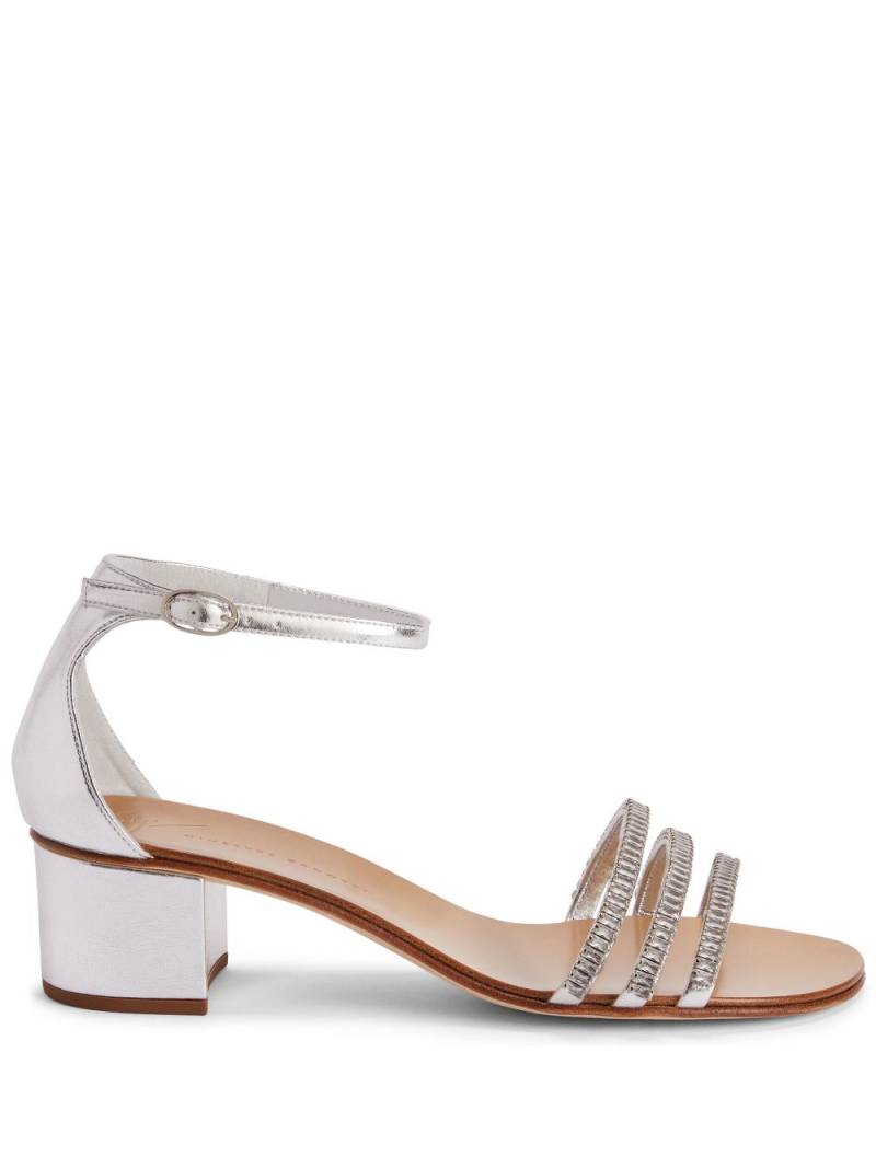 Giuseppe Zanotti Martha 40mm metallic-effect sandals - Silver von Giuseppe Zanotti