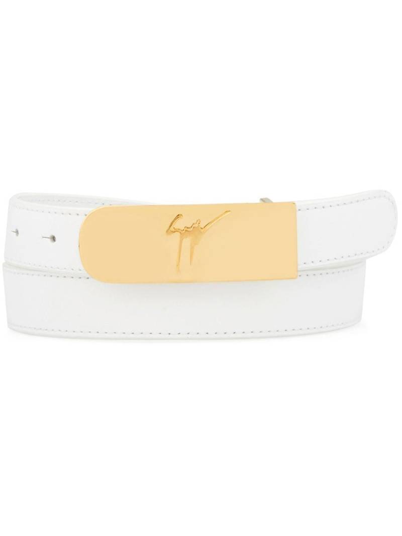 Giuseppe Zanotti Mirna buckled leather belt - White von Giuseppe Zanotti