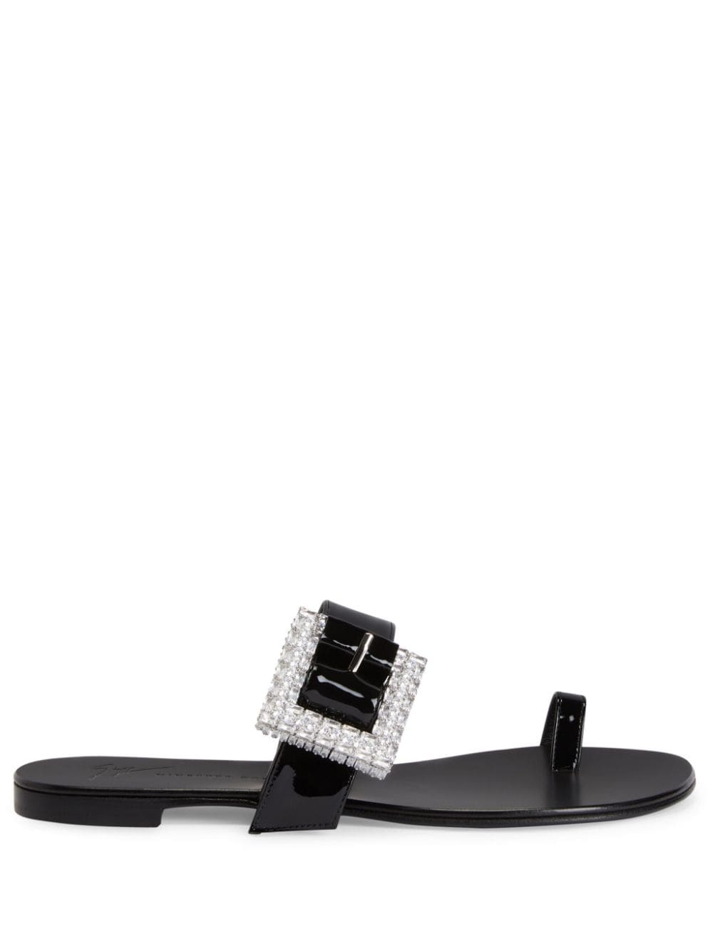 Giuseppe Zanotti Miss Buckle crystal-embellished patent sandals - Black von Giuseppe Zanotti