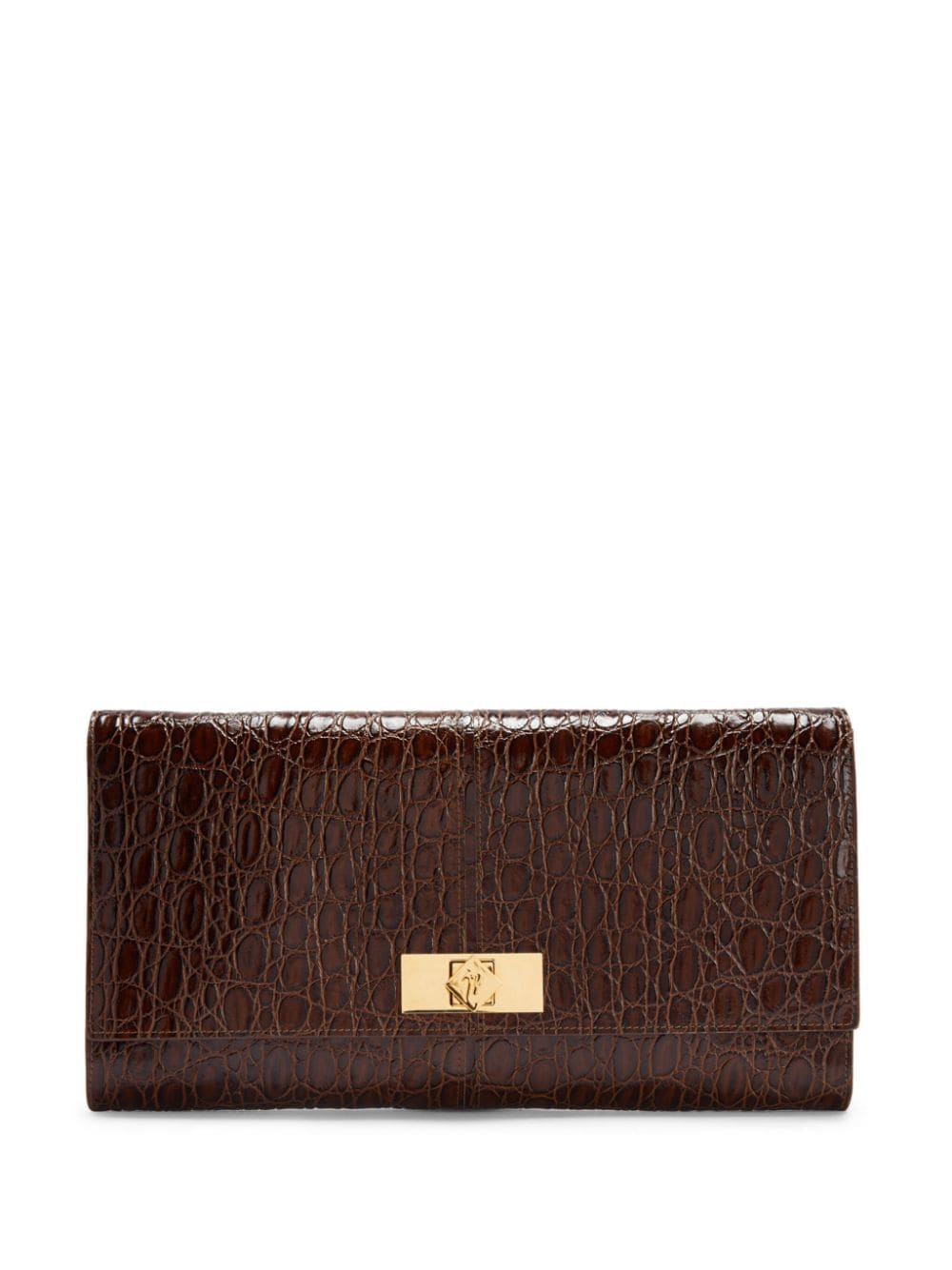 Giuseppe Zanotti Montserrat crocodile-effect clutch bag - Brown von Giuseppe Zanotti