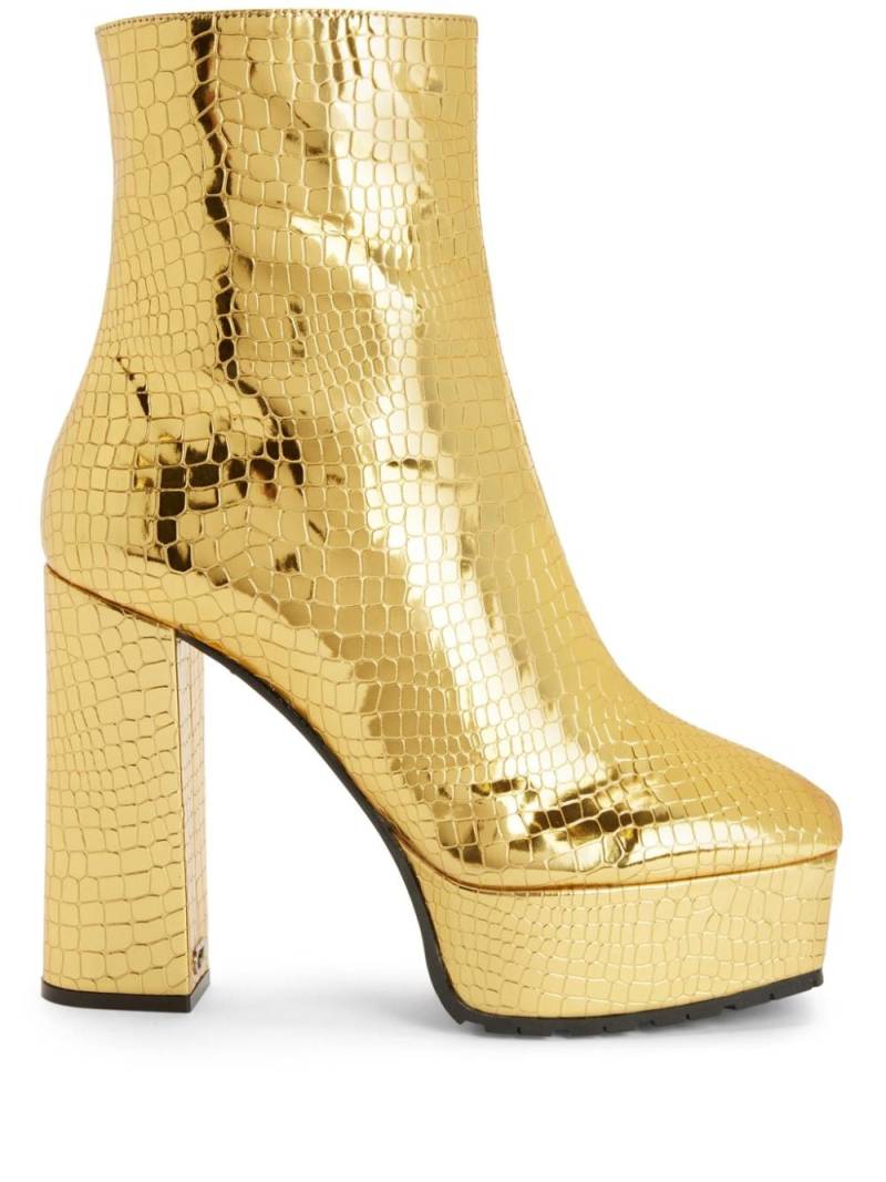 Giuseppe Zanotti Morgana 120mm crocodile-effect ankle boots - Gold von Giuseppe Zanotti