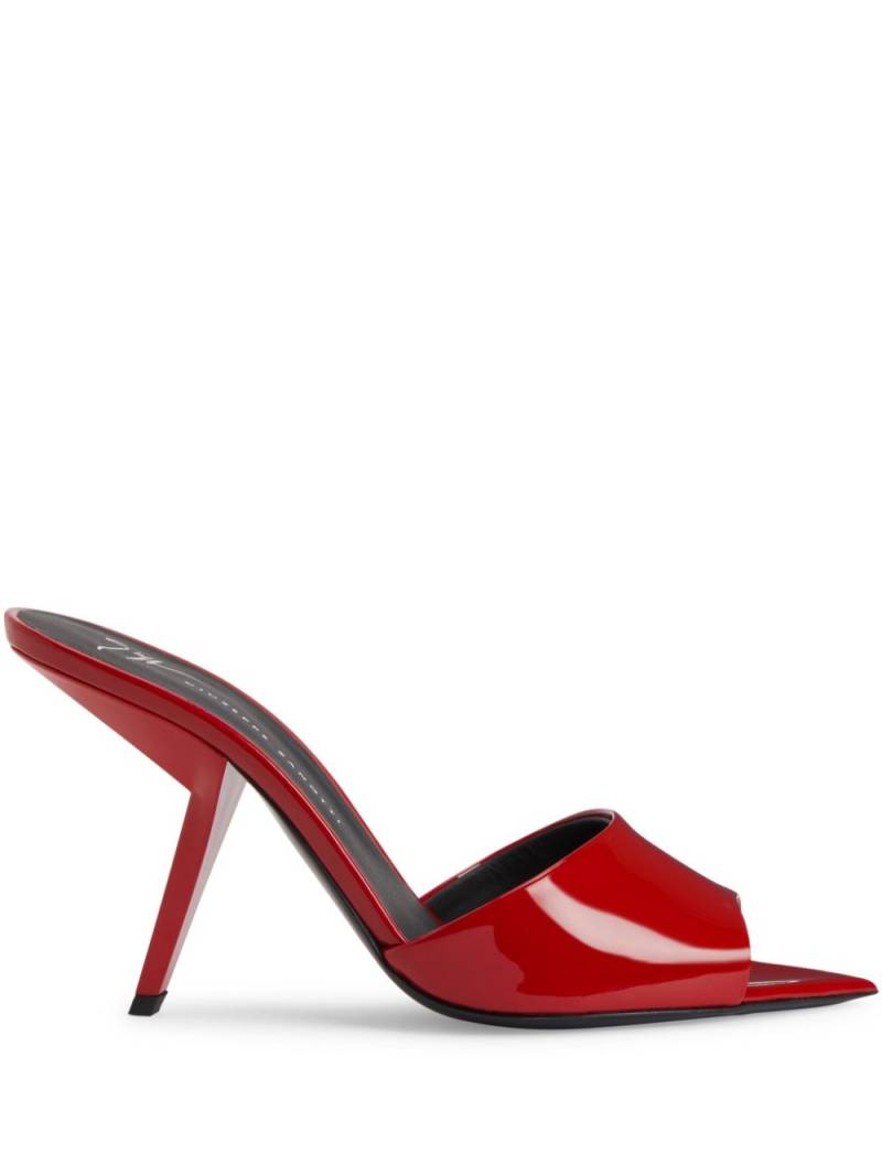 Giuseppe Zanotti Mystero 90mm leather mules - Red von Giuseppe Zanotti