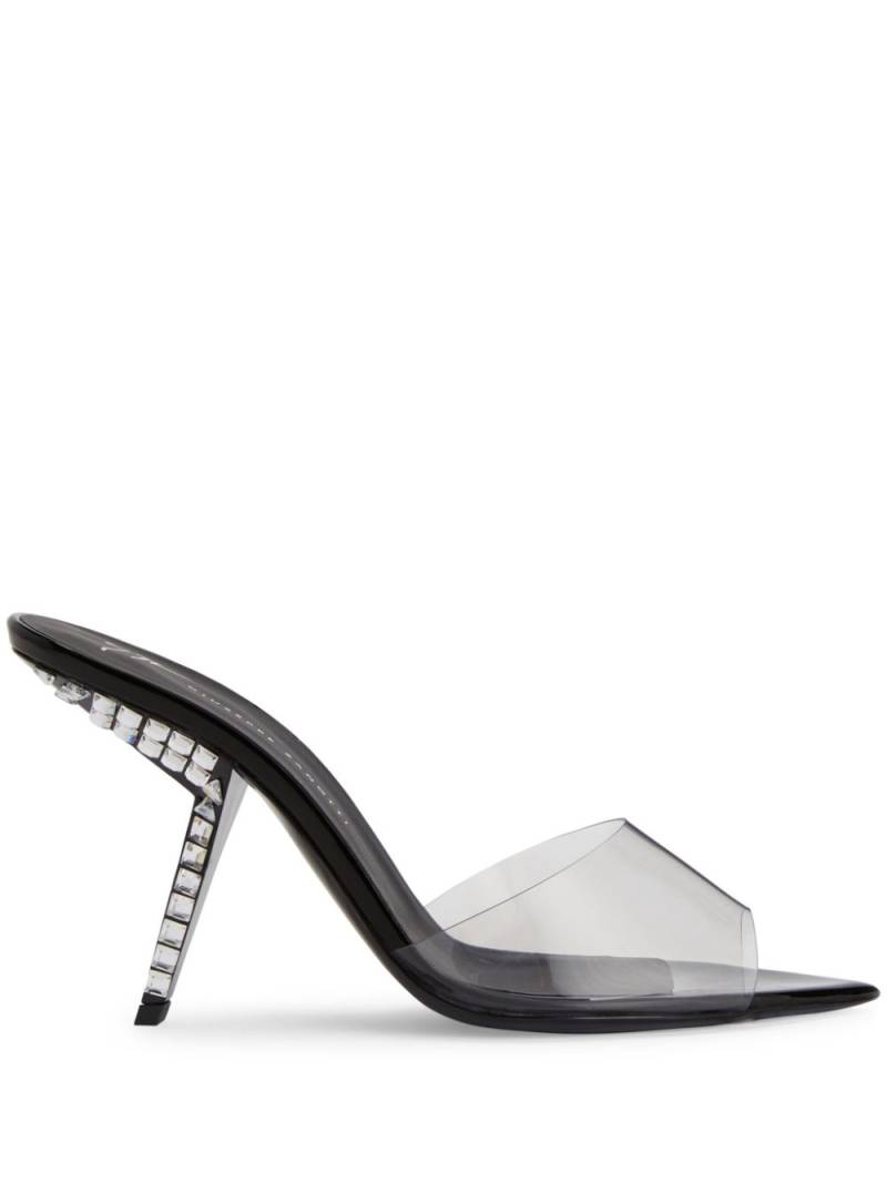 Giuseppe Zanotti Mystero 90mm transparent mules - Black von Giuseppe Zanotti