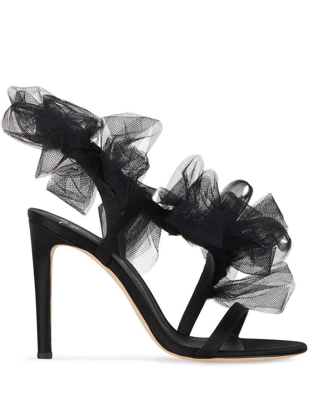 Giuseppe Zanotti Nausica tulle-strap satin sandals - Black von Giuseppe Zanotti