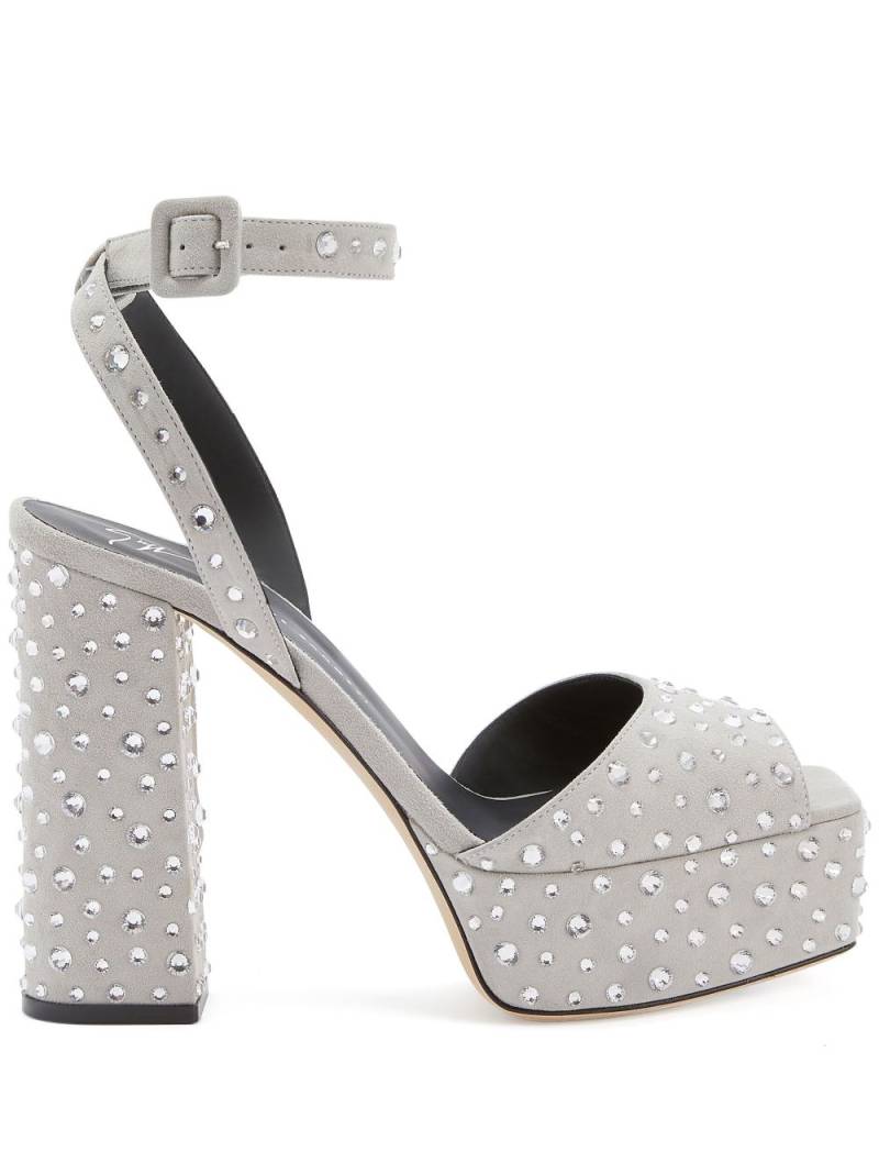 Giuseppe Zanotti New Betty Sparkle 120mm platform sandals - Grey von Giuseppe Zanotti