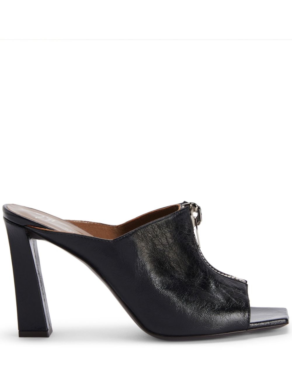 Giuseppe Zanotti Oraine zip-detail leather mules - Black von Giuseppe Zanotti