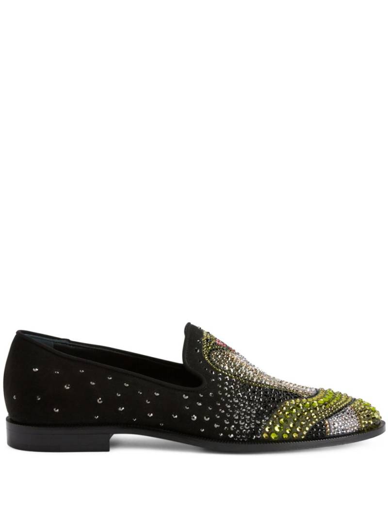 Giuseppe Zanotti Python crystal-embellished loafers - Black von Giuseppe Zanotti