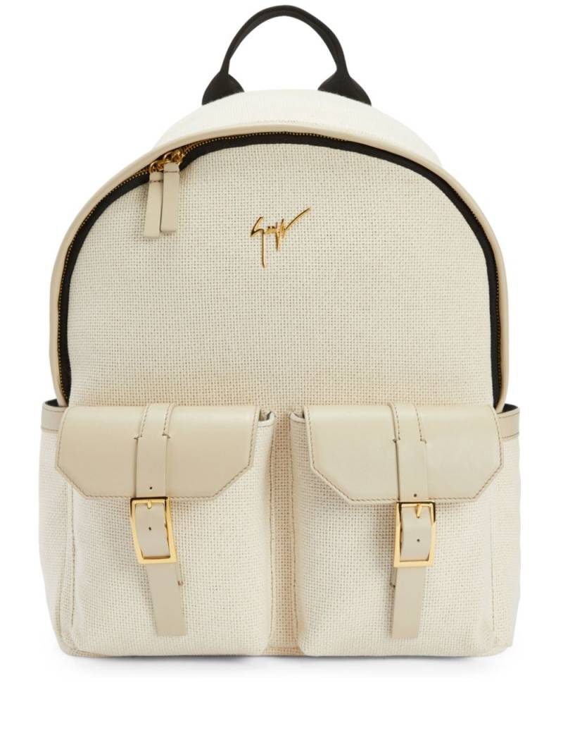 Giuseppe Zanotti Roiy utility canvas backpack - Neutrals von Giuseppe Zanotti