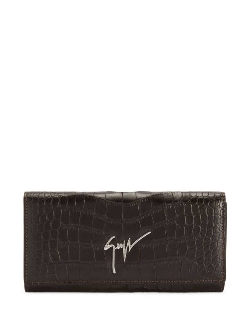 Giuseppe Zanotti Selene logo-plaque leather wallet - Brown von Giuseppe Zanotti