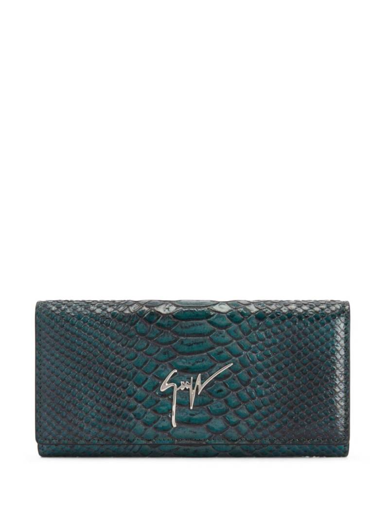 Giuseppe Zanotti Selene snakeskin-effect leather wallet - Blue von Giuseppe Zanotti