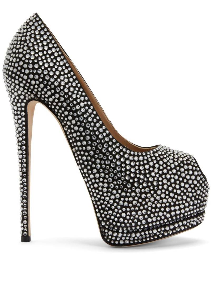 Giuseppe Zanotti Sharon 140mm rhinestone-embellished heels - Black von Giuseppe Zanotti