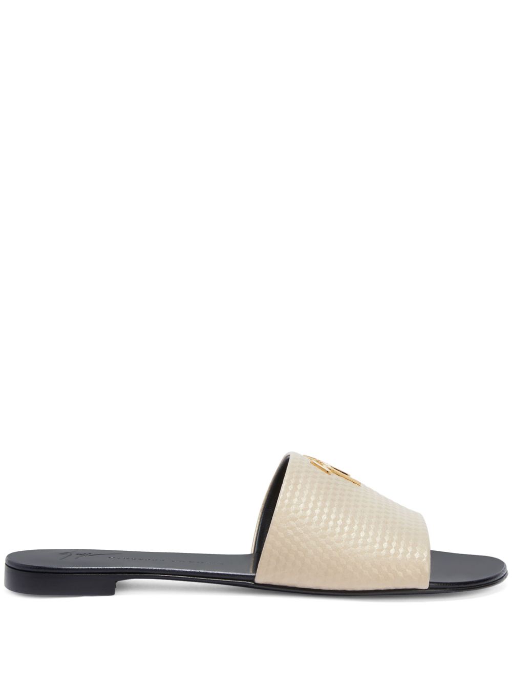 Giuseppe Zanotti Shirley geometric-embossed slides - Neutrals von Giuseppe Zanotti